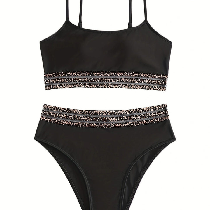 Damen Bikini-Set mit modischem Crop-Top und hoch taillierten Shorts Drune