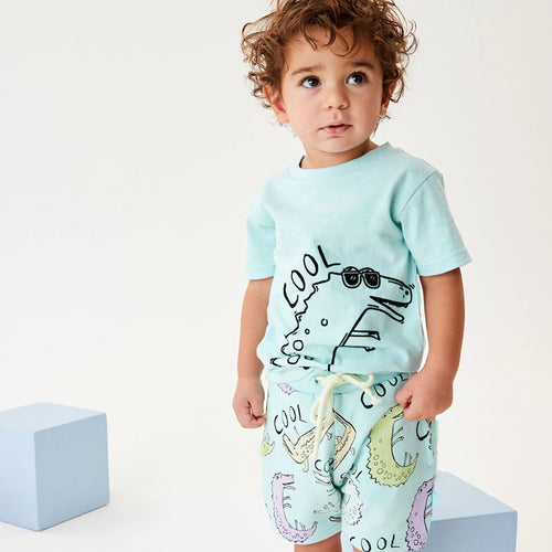 Jungen Kurzarm T-Shirt und Shorts Set Drune