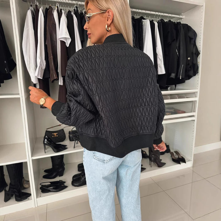 Damen Stepp-Bomberjacke mit elastischen Bündchen und modernem Reißverschluss Drune