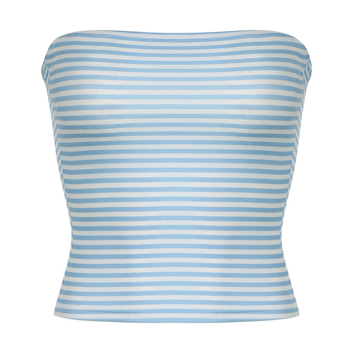 Damen Bandeau-Oberteil mit feinem Streifenmuster und elastischer Passform Drune