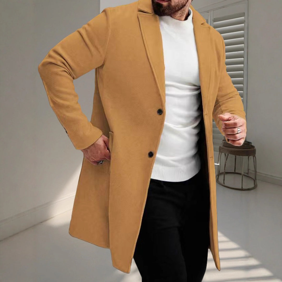 Herren eleganter Wollmantel mit schmaler Silhouette Drune