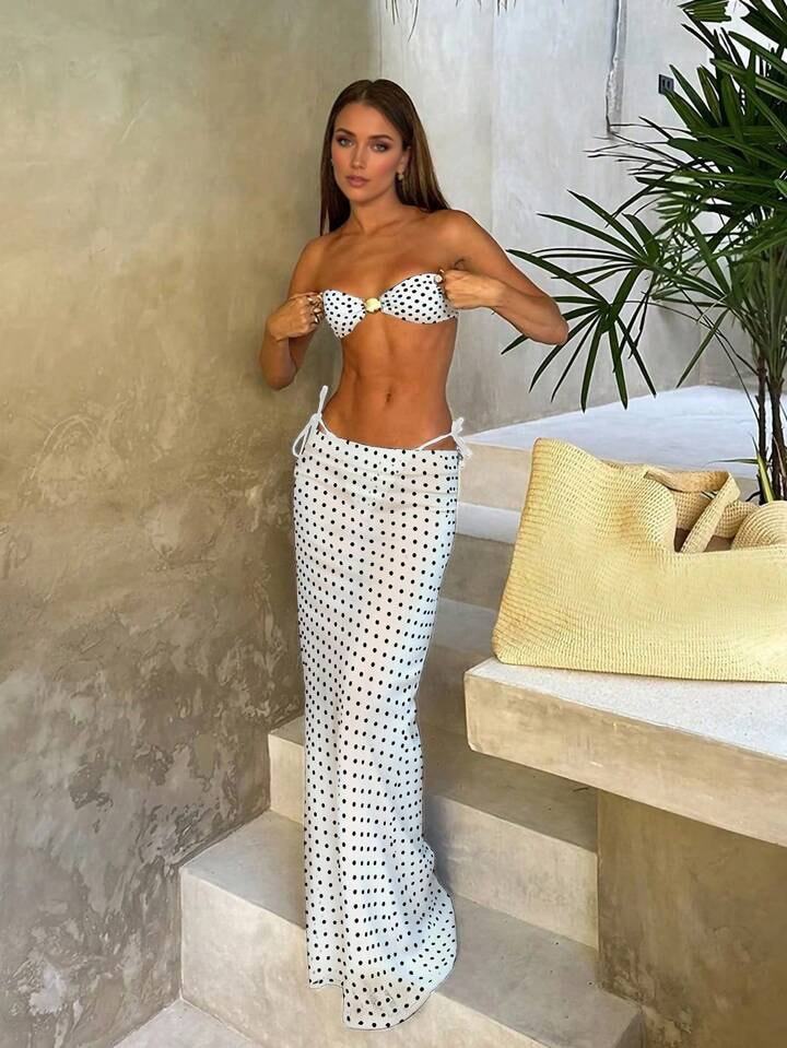 Damen Bandeau-Bikini mit modischer Schnittführung Drune