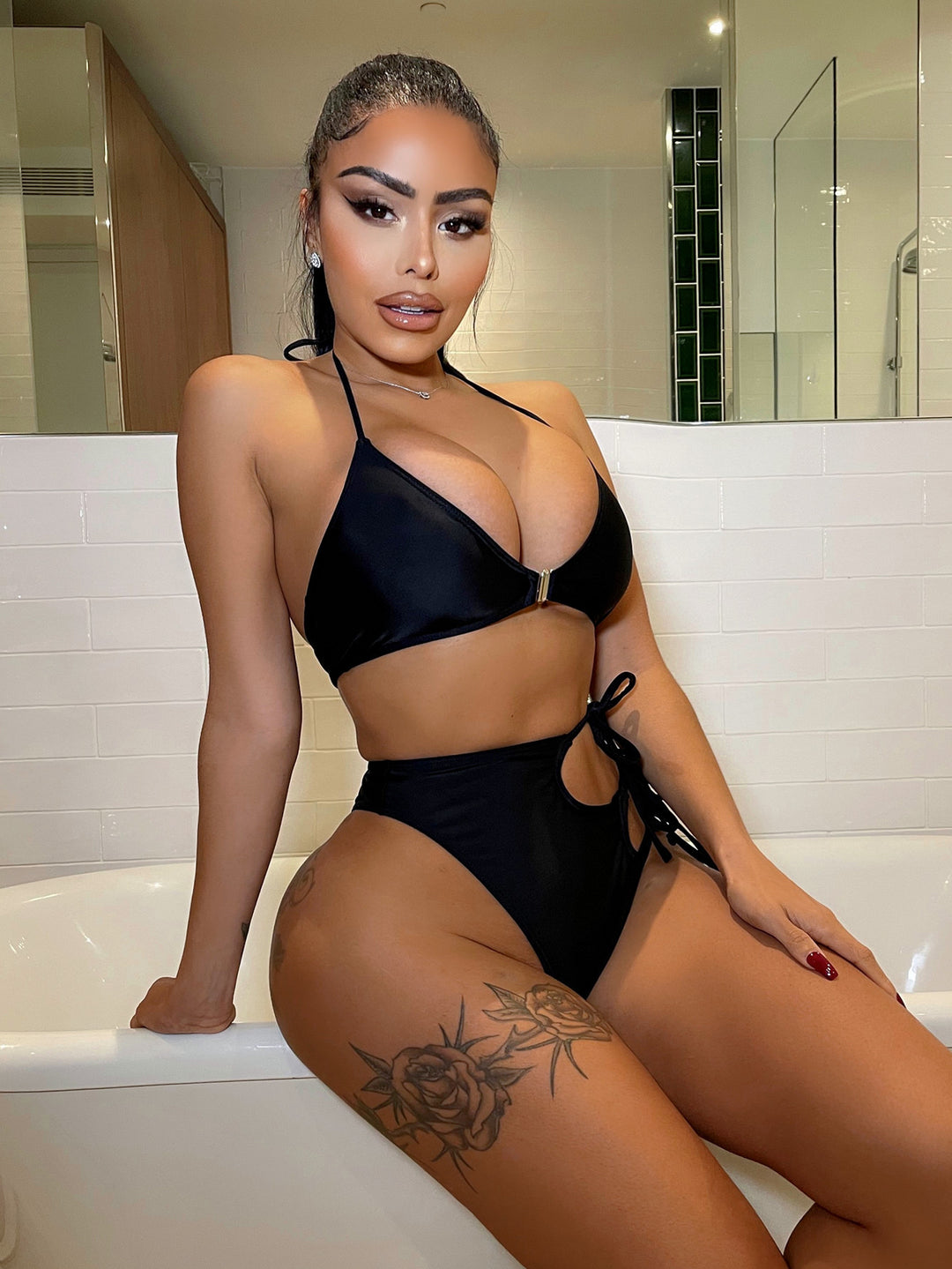 Damen Cut-Out Bikini-Set mit verspieltem Design und verstellbaren Bändern Drune