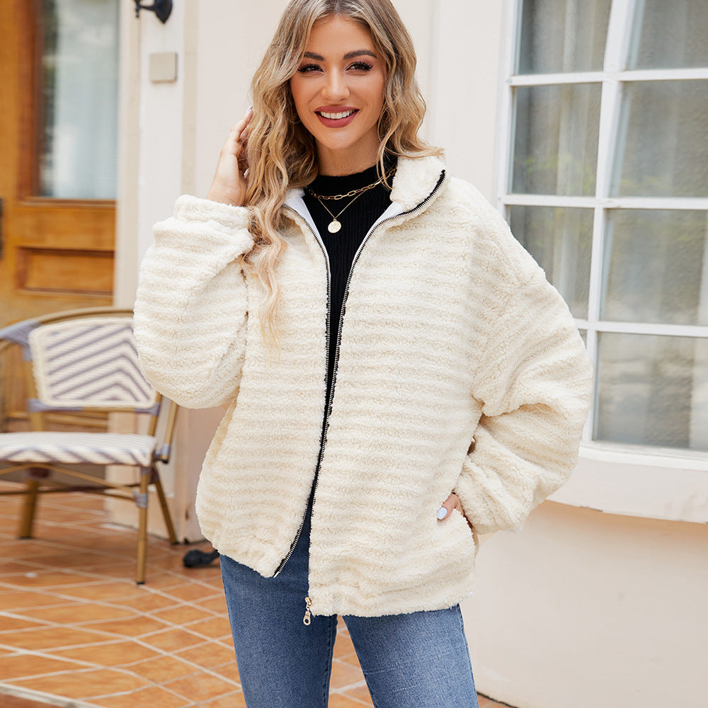 Damen Fleece-Jacke mit kontrastierendem Reißverschluss Drune
