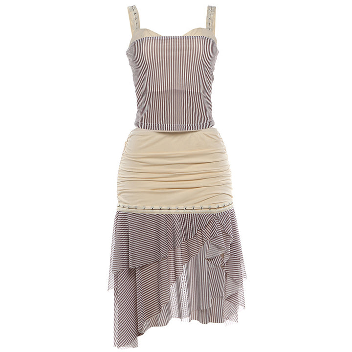 Damen Kleid mit asymmetrischem Saum und raffinierten Drapierungen Drune