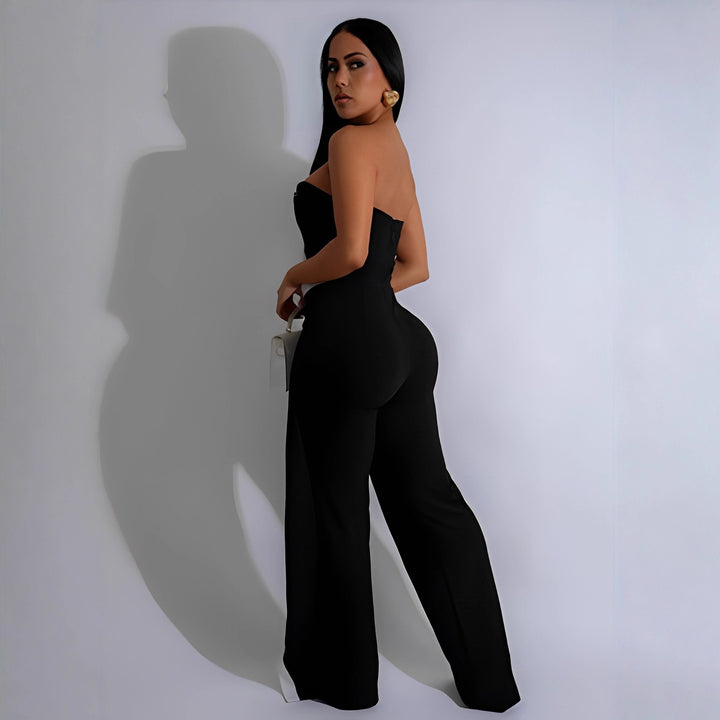 Damen-Jumpsuit mit elegantem Bustier-Oberteil und kontrastierenden Saumakzenten Drune