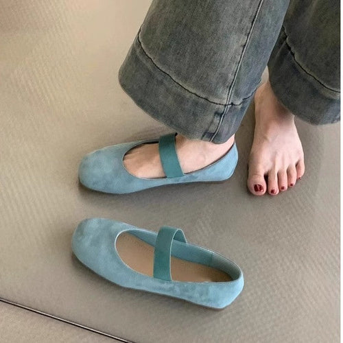 Damen Ballerinas mit komfortablem Riemen und weichem Obermaterial Drune
