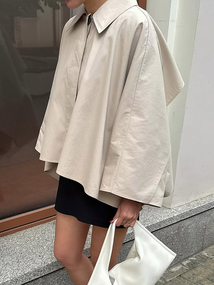Damen lässige Übergangsjacke mit modischen Cape-Ärmeln Drune