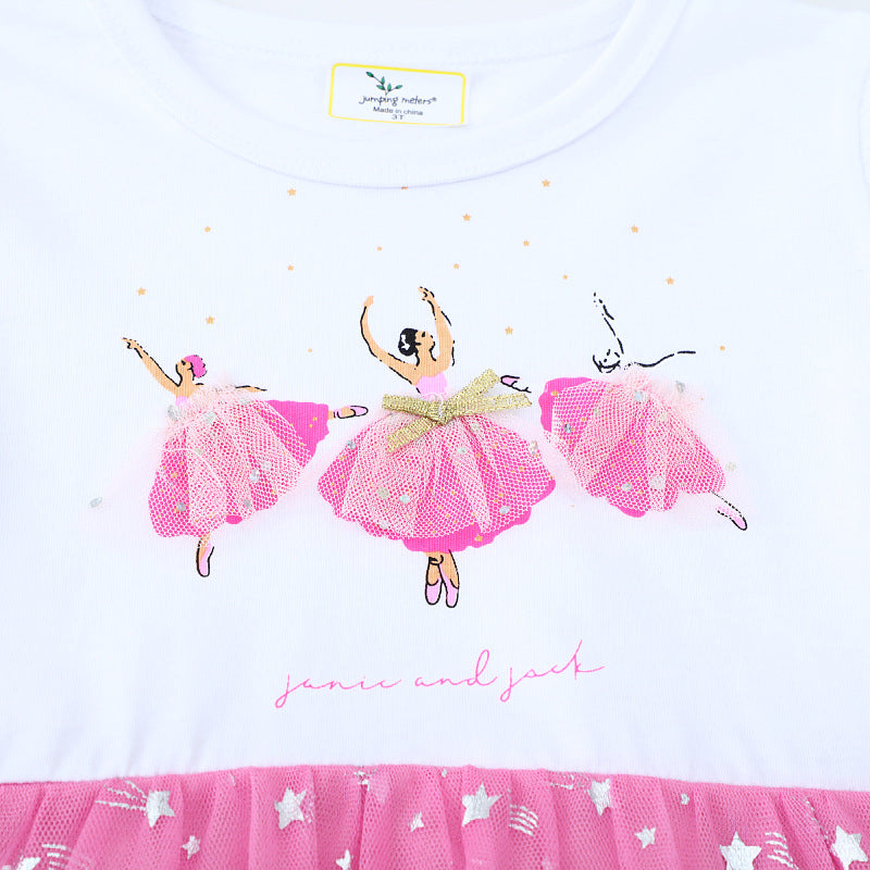 Mädchen Ballettkleid mit glitzernden Sternen und bezauberndem Tüllrock Drune