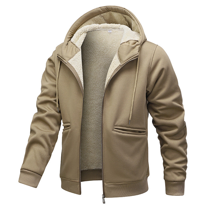 Herren wärmende Fleecejacke mit Kapuze Drune