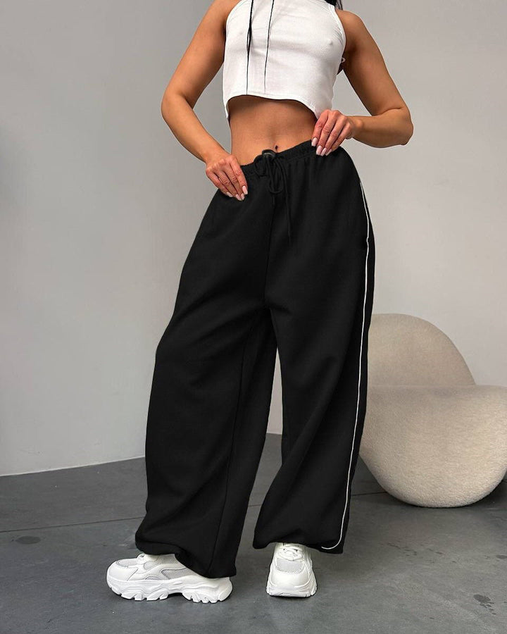 Damen Weite Sporthose mit elastischem Bund Drune