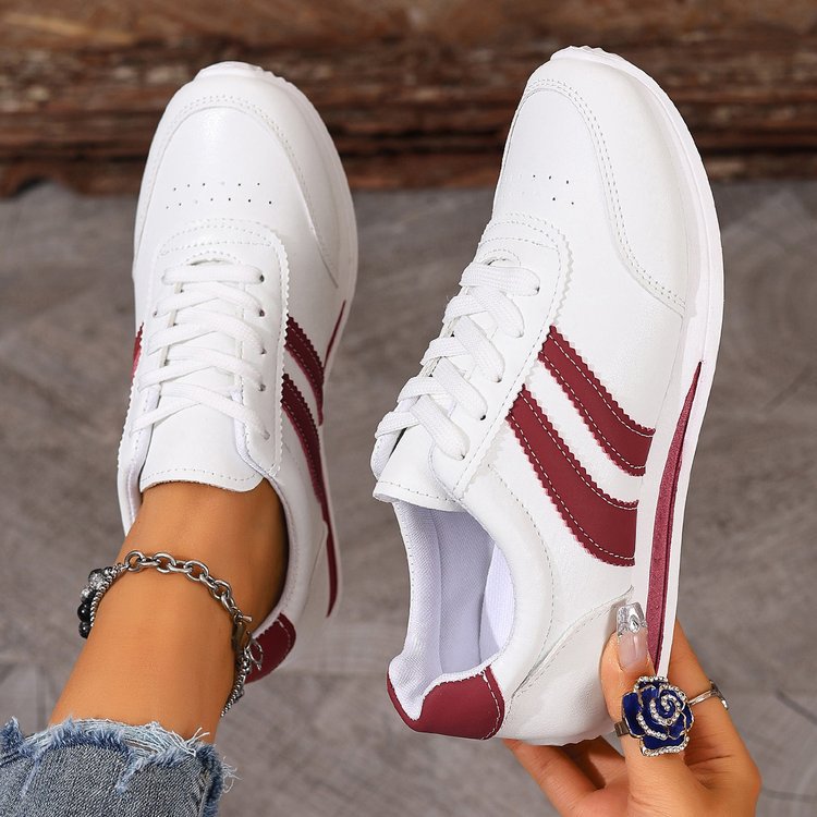 Damen klassische Sneakers mit modischen Streifen Drune