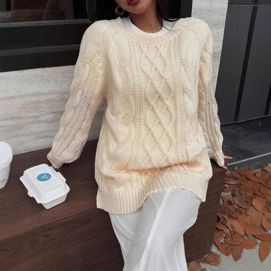 Damen Grobstrickpullover Drune