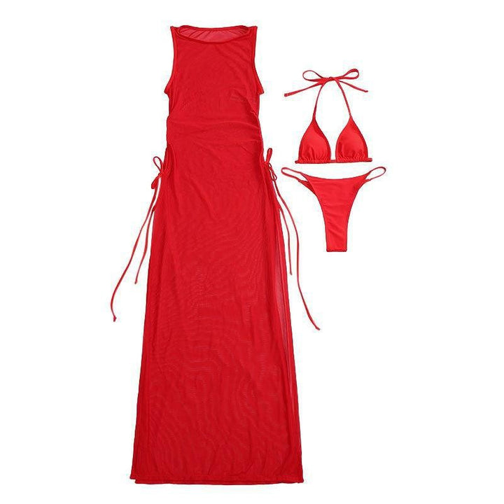 Damen Maxi-Sommerkleid mit seitlichen Bindebändern Drune
