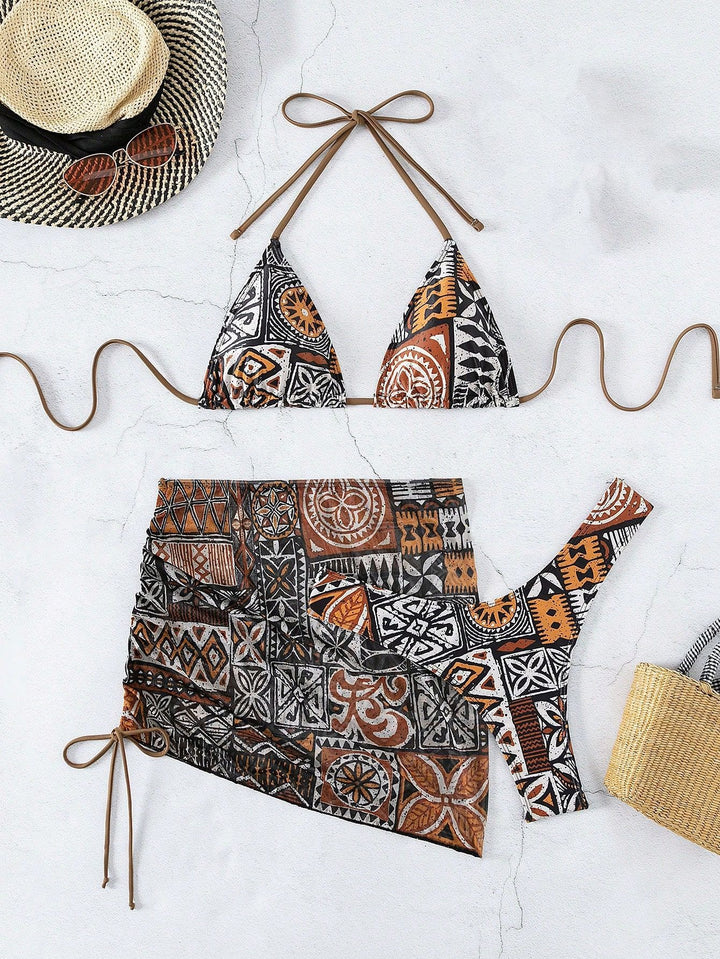 Damen Bikini-Set mit verstellbarem Oberteil und hoch taillierter Short Drune