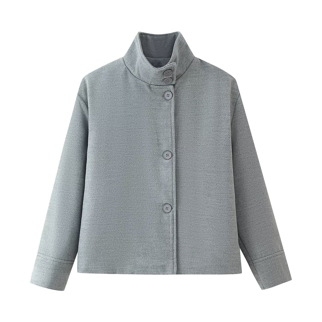 Damen gesteppte Kurzjacke mit hohem Kragen Drune