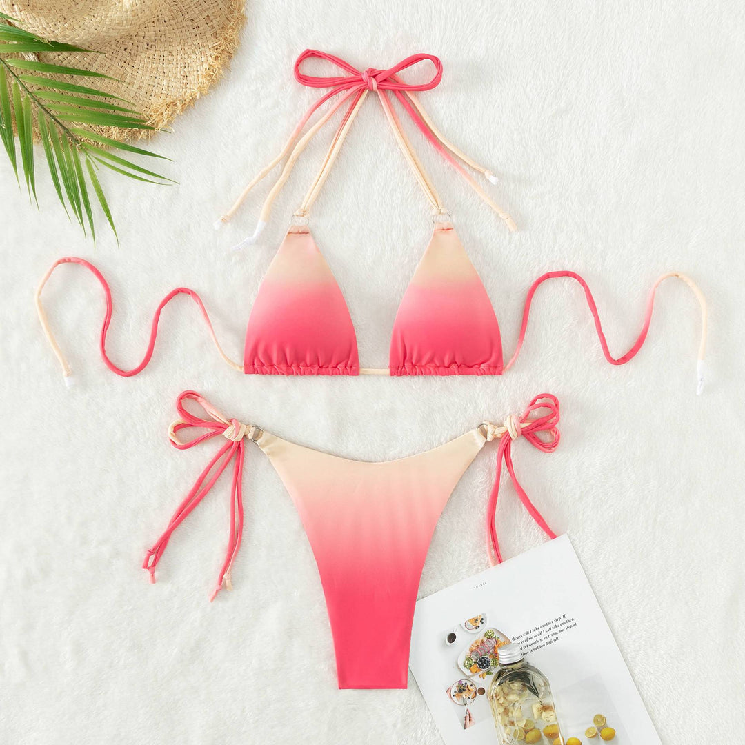 Damen Triangel-Bikini mit modernem Farbverlauf und verstellbaren Trägersystem Drune
