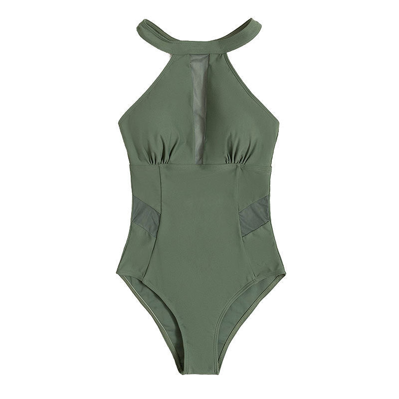 Damen Einteiler Badeanzug mit stylischem Mesh-Detail Drune