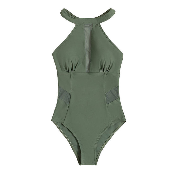 Damen Einteiler Badeanzug mit stylischem Mesh-Detail Drune