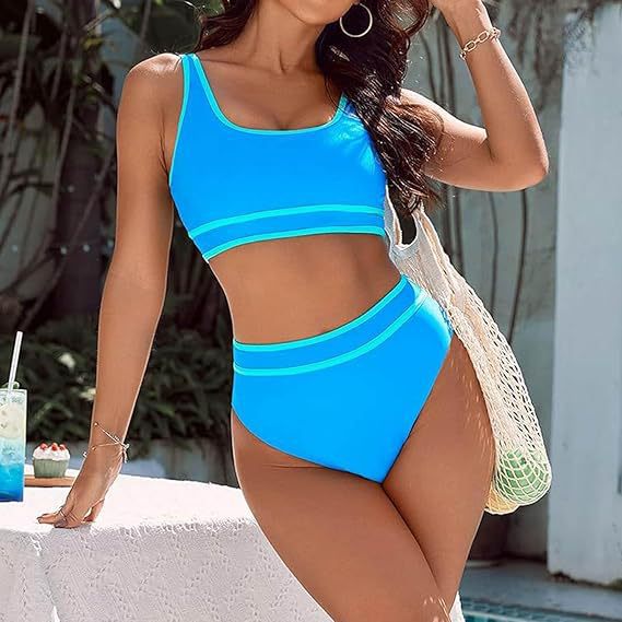 Damen Hochtailliertes Sport-Bikini-Set Drune