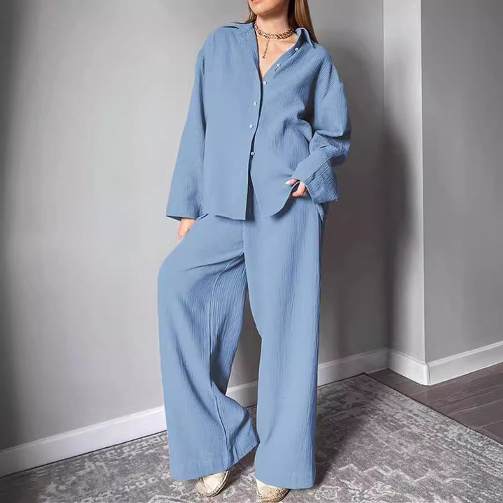 Damen Relaxed Fit Strukturierter Koordinierter Satz Drune