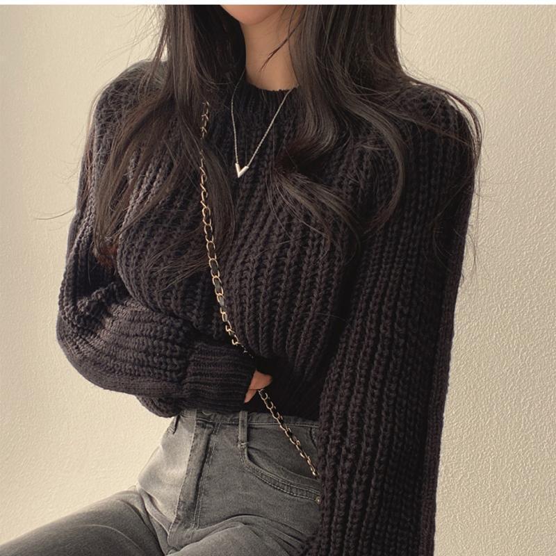 Damen Strickpullover mit weichem Material und modischem Rippenmuster Drune