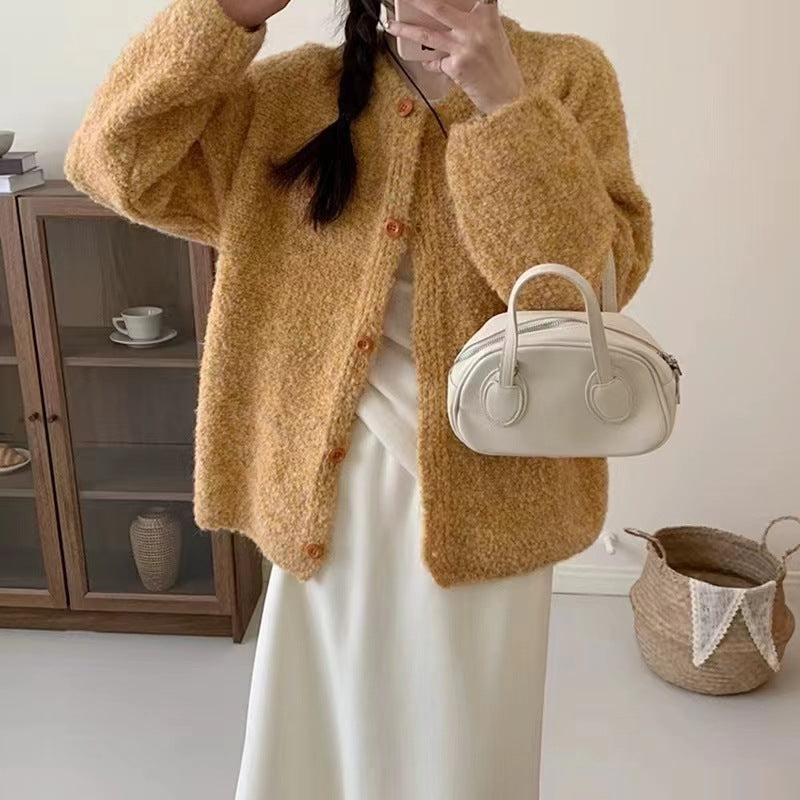 Damen kuscheliger Strickcardigan mit dekorativen Knöpfen und lässigem Schnitt Drune