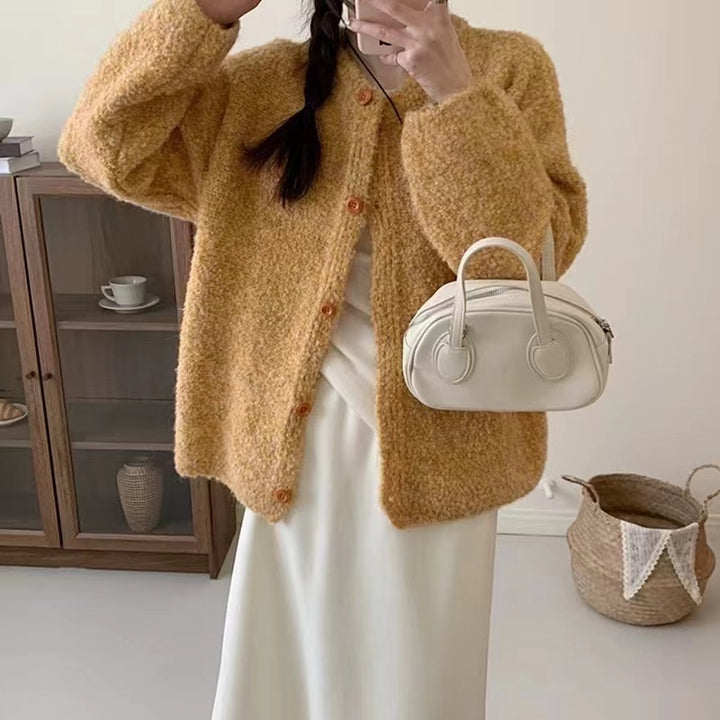 Damen kuscheliger Strickcardigan mit dekorativen Knöpfen und lässigem Schnitt Drune