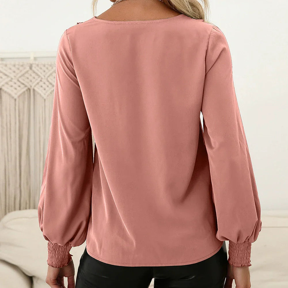 Drune | Shirt mit langen Ärmeln lockere Passform Rüschendetails geraffte Manschette