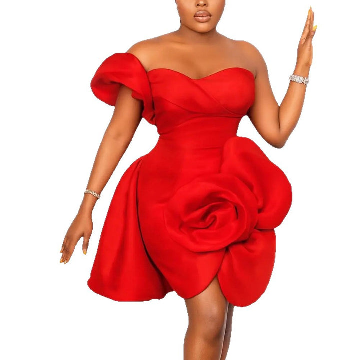 Damen Cocktailkleid mit voluminösem Blumendetail Drune