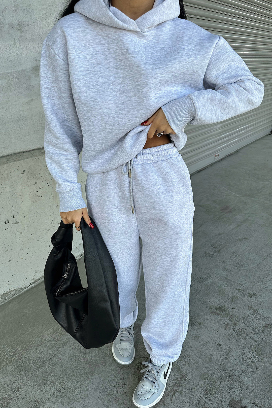 Damen lässiger Hoodie- und Jogginganzug mit elastischem Bund und Oversized-Schnitt Drune