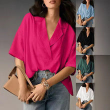 Damen Oversized Wickelbluse Drune