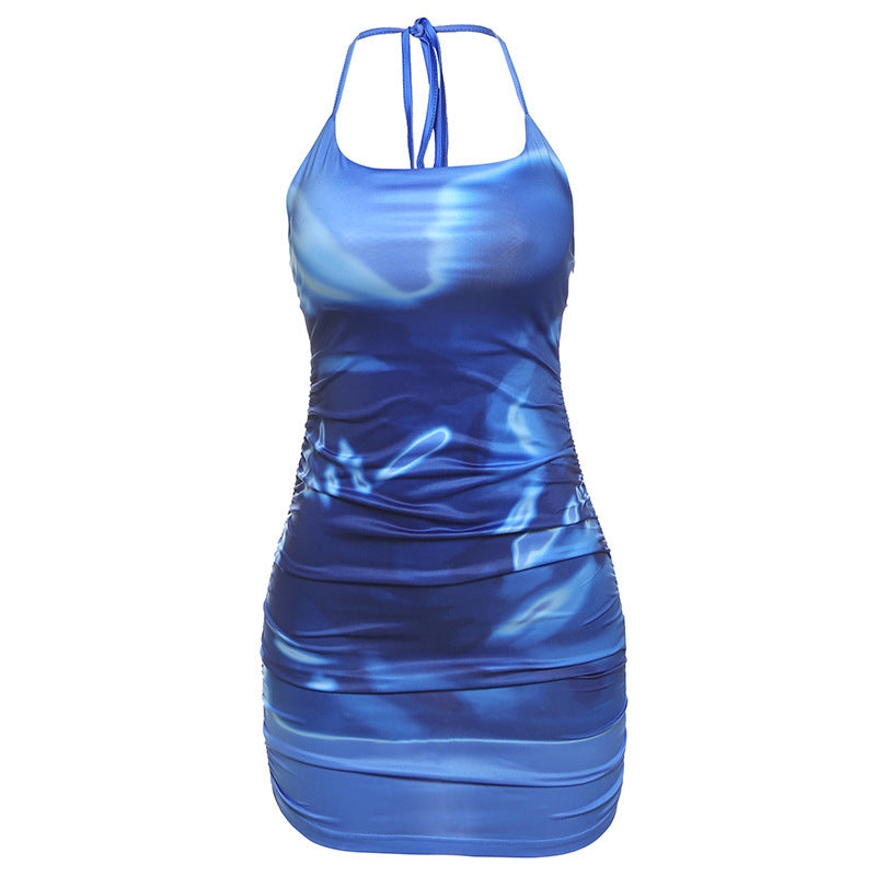 Damen Sommerkleid mit raffinierten Rüschendetails und Halterneck Drune