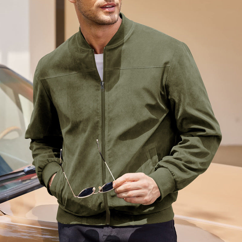 Herren lässige Bomberjacke mit elastischen Bündchen und praktischen Taschen Drune