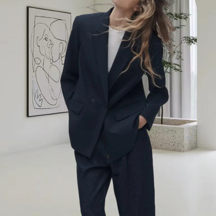 Damen Oversized Blazer mit eleganter Silhouette und dekorativen Knöpfen Drune