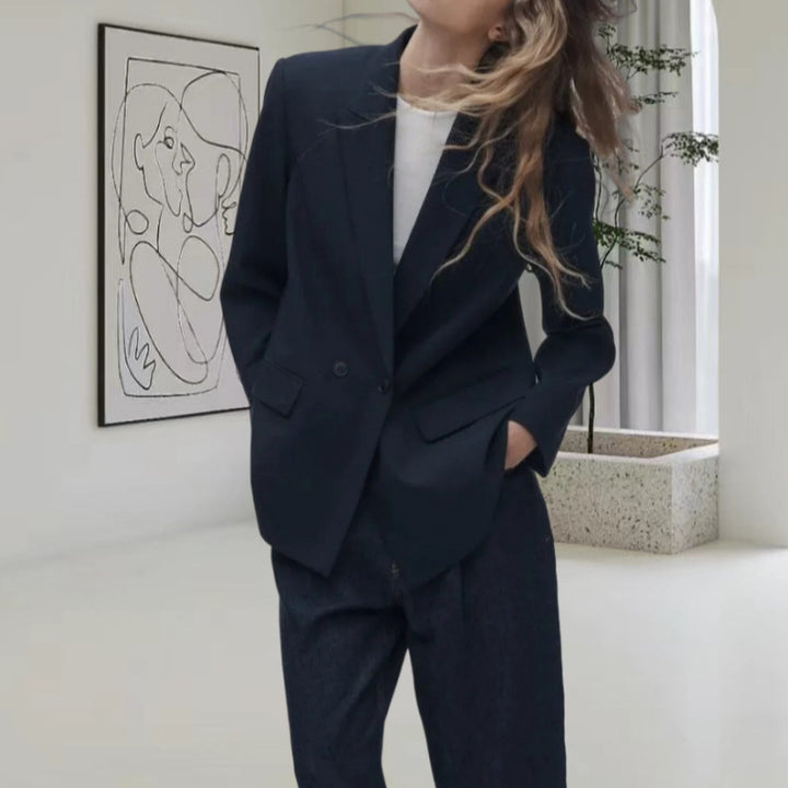 Damen Oversized Blazer mit eleganter Silhouette und dekorativen Knöpfen Drune