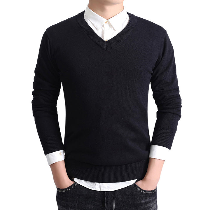 Herren modischer V-Ausschnitt Pullover aus weicher Baumwolle Drune