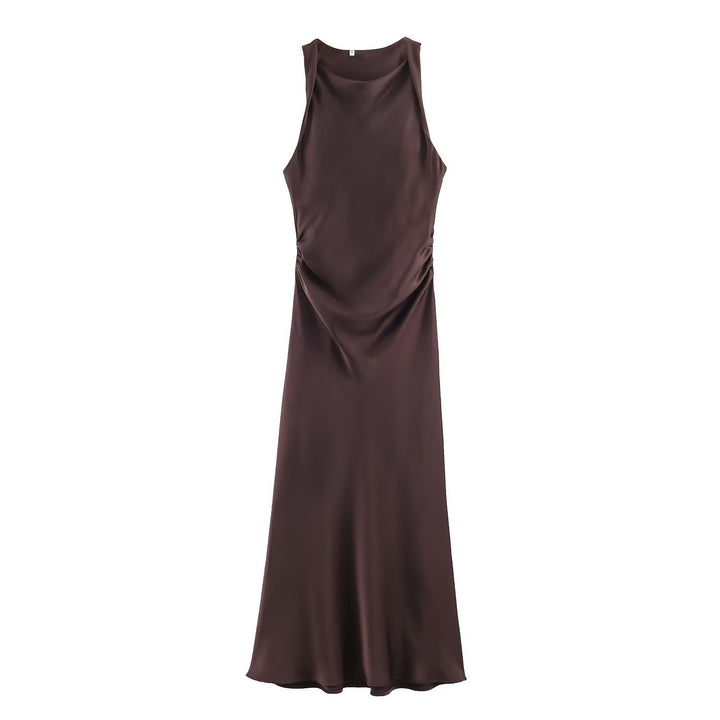 Damen elegantes Sommerkleid mit fließendem Schnitt und charmanten Rüschendetails Drune