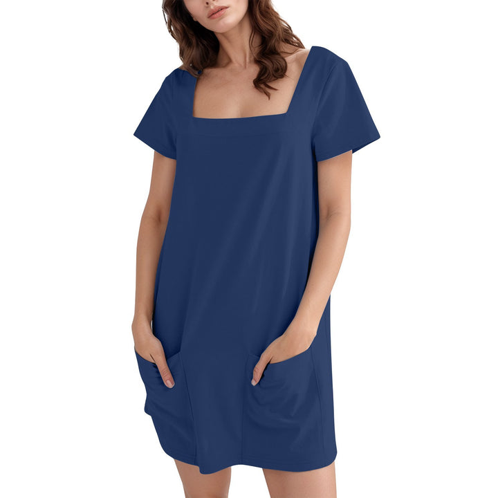 Damen Bequemes Freizeitkleid mit Taschen Drune