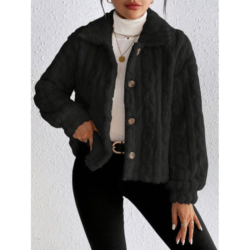 Damen Flauschige Oversize-Jacke Drune