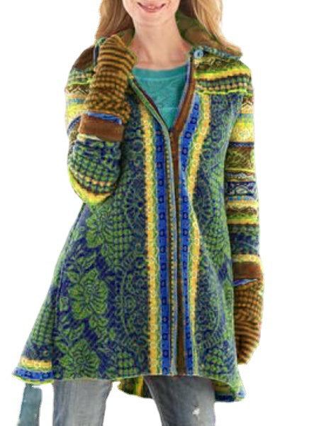 Damen Kuschelige Wolljacke mit trendigem Muster und Komfortdetails Drune