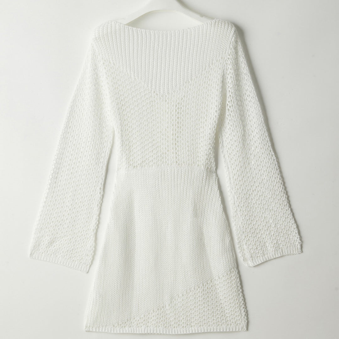 Damen Strickkleid mit Cut-Out und langen Ärmeln Drune