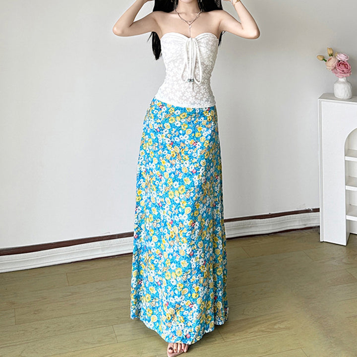 Damen Bandeau-Oberteil mit floralem Muster und geflochtenem Detail Drune