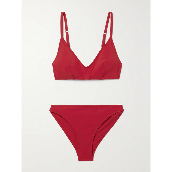Damen Bikini-Set mit tiefem V-Ausschnitt und verstellbaren Trägern Drune
