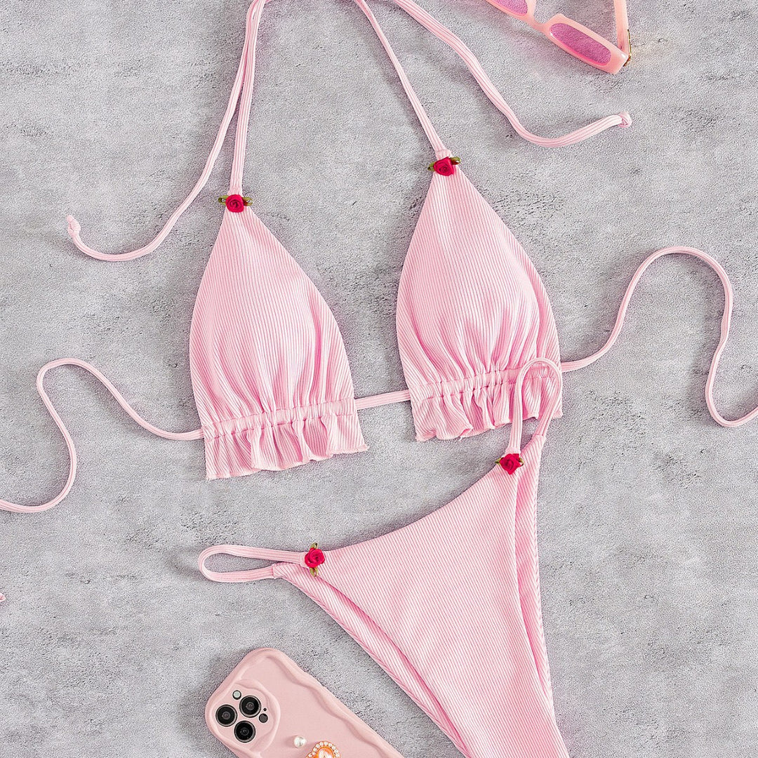 Damen Triangel-Bikini mit verspielt gerafftem Schnitt Drune