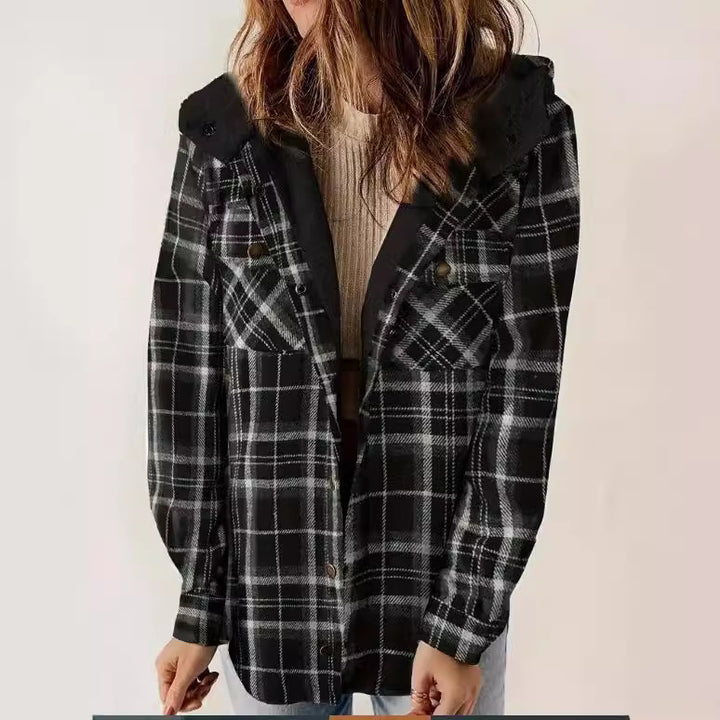 Damen Flanelljacke mit Fleecefutter Drune