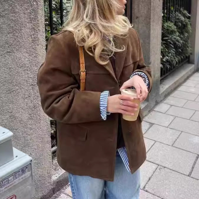 Damen Casual Oversize Jacke Drune