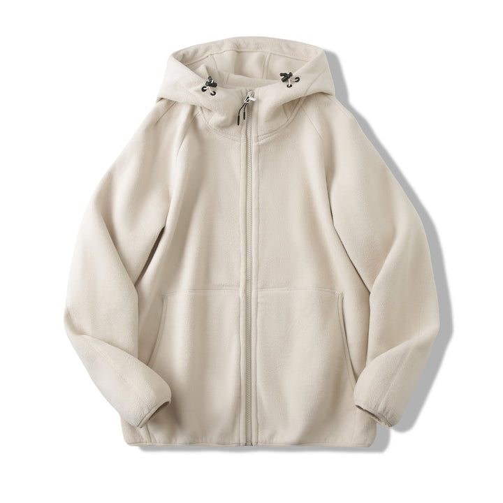 Damen Fleecejacke mit innovativem Kapuzen-Design und praktischen Taschen Drune