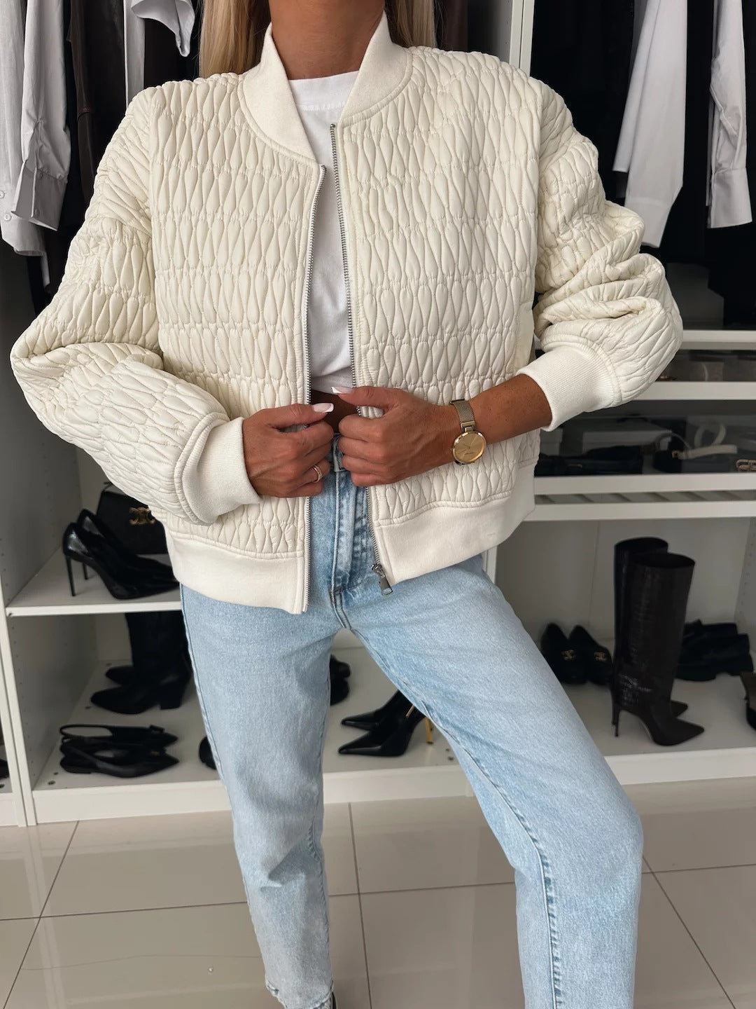 Damen Steppjacke im lässigen Oversized-Stil mit besonderen Steppdetails Drune