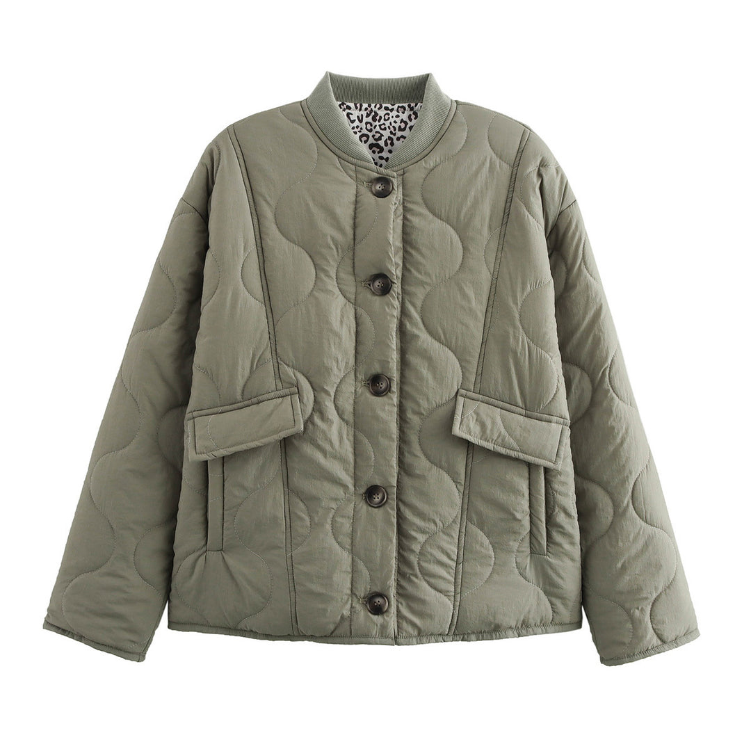 Damen gesteppte Übergangsjacke mit praktischen Knopfdetails und modischen Taschen Drune